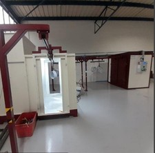 Semi-Automatic Powder Coating Line with Oven & Conveyor – Industrial Spray Booth