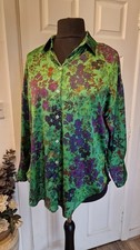 Zara size M green satin floral