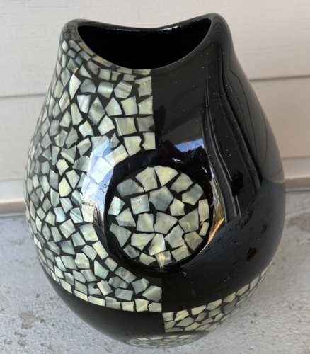 Vintage abalone mosaic black - abalone,