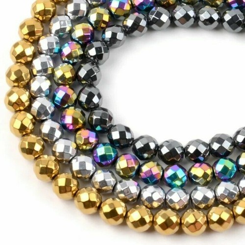 Faceted hematite beads for - faceted,
