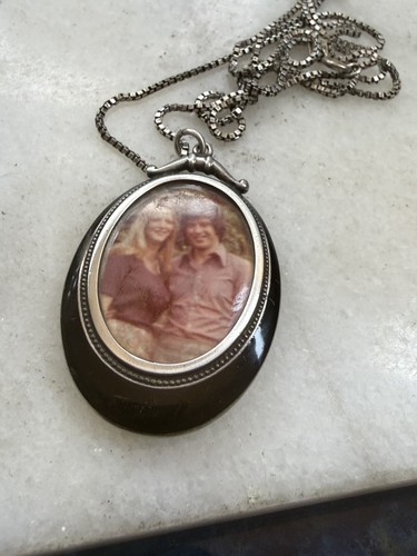 Antique art deco silver locket - antique,