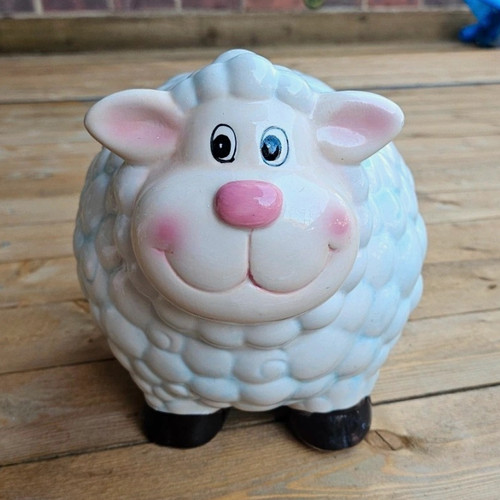 Ceramic sheep piggy bank money - ceramic,