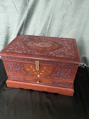 Heavy vintage wooden chest - vintage,