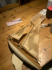 Birkenhead Star Productions Vintage Wooden Toy Pond Yacht, 1950s-1970s, England