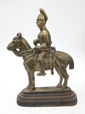 Vintage Brass Roman Soldier on Horseback Figurine Ornament