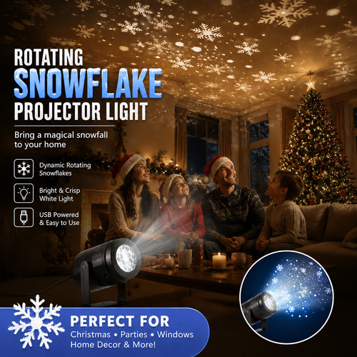 Rotating snowflake projector - rotating,