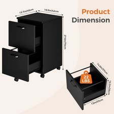 2-Drawer Rolling File Cabinet