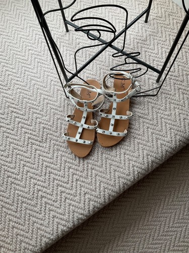 White studded gladiator - white,
