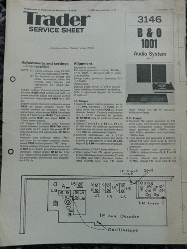 1001 audio system record - b, o