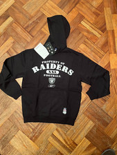 Raiders NFL Reebok Black Hoody Sweatshirt Size Medium BNWT