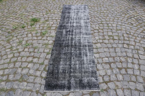 Black runner rug 1x8 - rug, gray