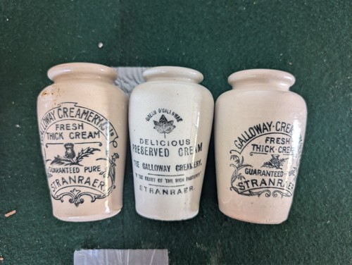 Antique stoneware cream - pots,