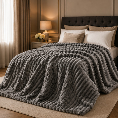 Ribbed soft fleece - ribbed,
