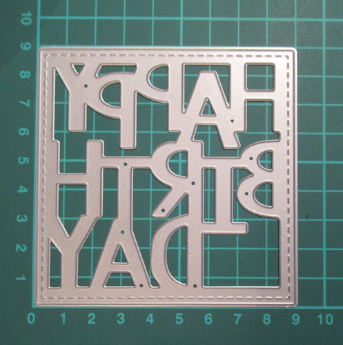 Square happy birthday metal - square,