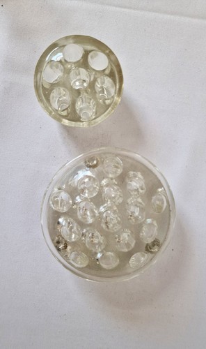 Pair glass vintage flower - glass,