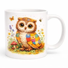 Patchwork Owl Mug Brew Crew
