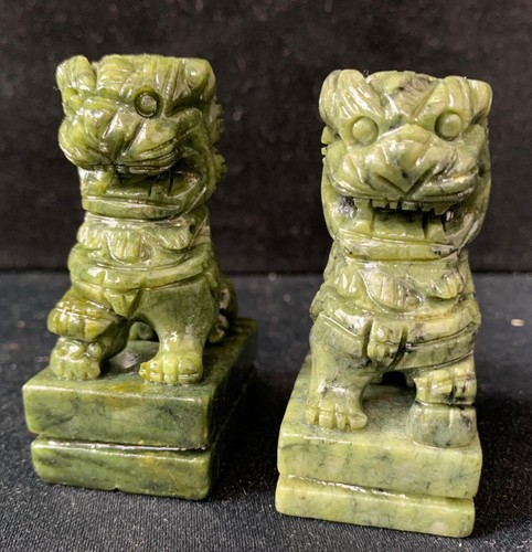 Chinese jade foo dog - jade, statues