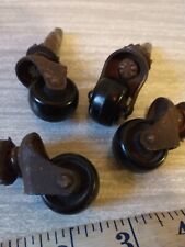 4 x Small Vintage Trolley Furniture Casters with Sleeves - MADE IN ENGLAND