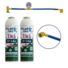 Car R134 AC  Air Con Conditioning Gas Topup Recharge Refill Regas DIY Kit X 2