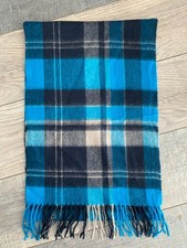 AQUASCUTUM Blue Checked Rectangle Scarf One Size
