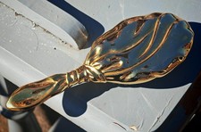 Vintage gold tone hair brush - vintage,