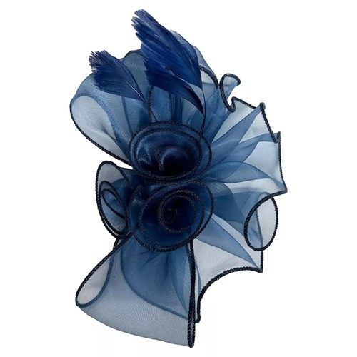 Navy blue fascinator evening - navy,
