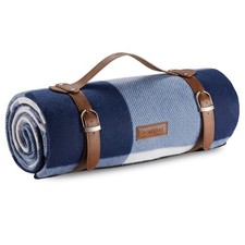 147x180cm Blue & White Tartan