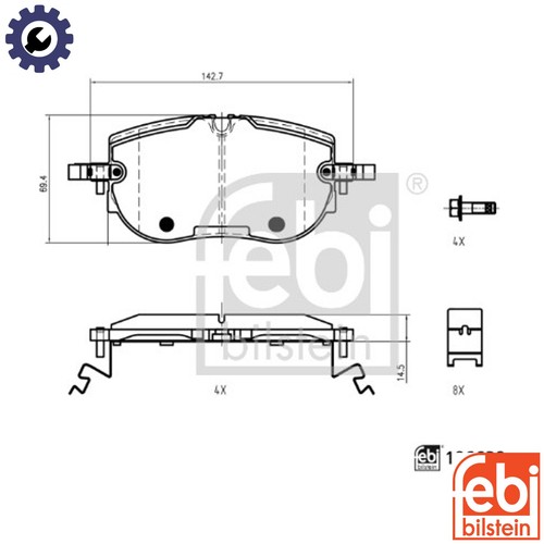 Brake pad set disc - brake,