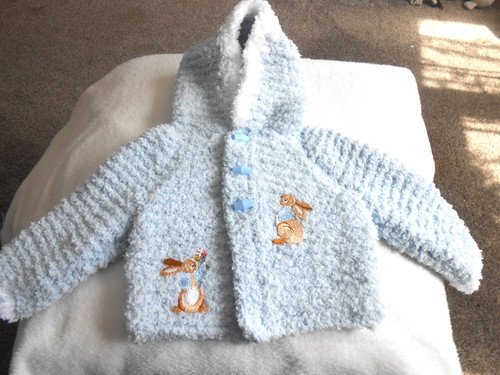 Hand knitted blue - blue, fluffy