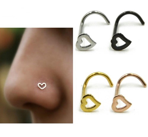 Heart nose stud - nose, piercing