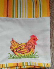 BRAND NEW,  CHICKEN & BABY CHICK EMBROIDERED PELMET POLYESTER LENGTH  134"  APP.