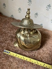 Nw8 Vintage Chinese Monk Buddha Large Hat Heavy 1536 Grams & Hollow Rare Brass
