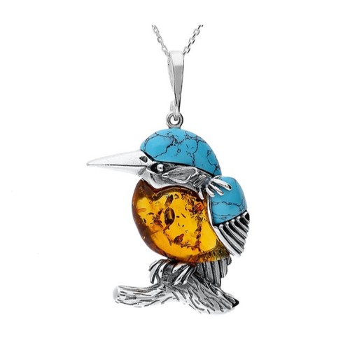 Kingfisher bird pendant - kingfisher,
