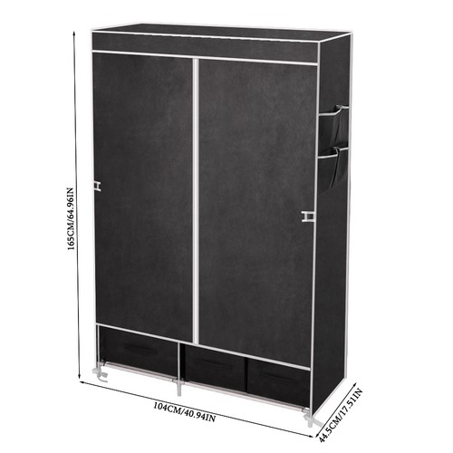 Large fabric canvas wardrobe - large,