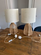 Dunelm Kyle Woven Bedside Table Lamps - Set of 2