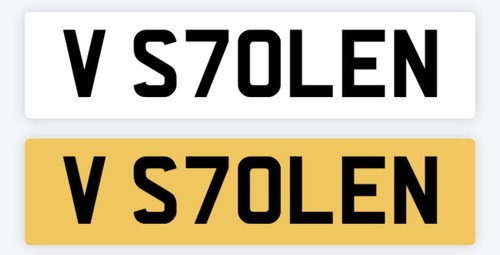 Stolen private number plate - stolen,