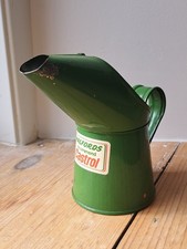 Vintage Metal Oil Jug Can Half