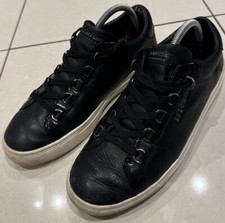 Ladies Skechers Los Angeles Wedge Fit Black Leather Lace Up Trainers Size UK 6.5