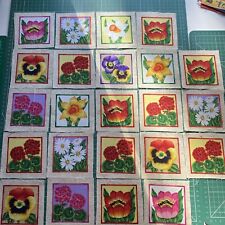 fabric Flowers Sewing Pattern Quilting Crafting x23 Blocks Makeower 9cm Sq Daisy