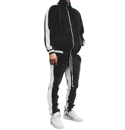 Mens velour tracksuit - ,, black