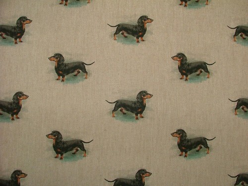 Sausage dog dachshund fabric - sausage,