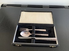 Arthur Price Arden Silver Christening Set Knife Fork Spoon In Presentation Box