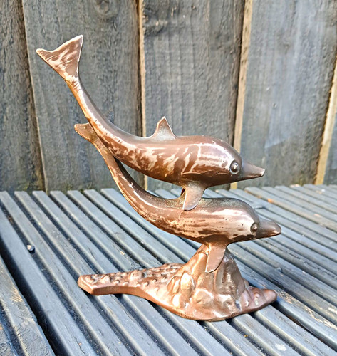Metal dolphin ornament - dolphin,