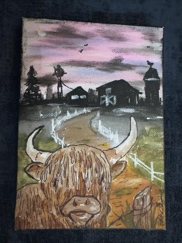 Acrylic painted canvas - x, 7