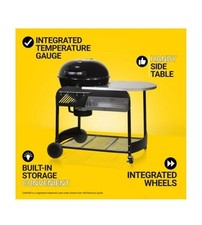 Zanussi Kettle Charcoal BBQ Black Portable with Trolley  ZCBBQ22TK-C