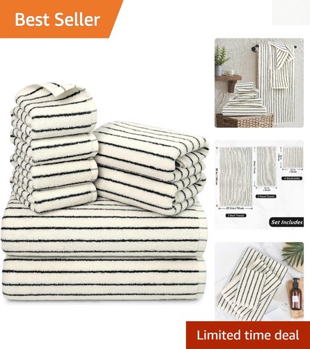 Elegant piece striped - 8-piece, towel