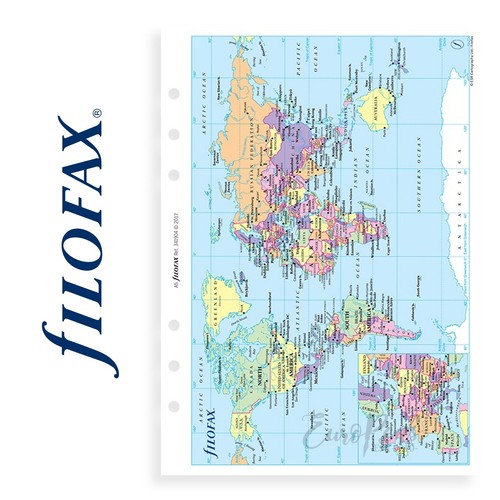 Filofax world map refill for - map,