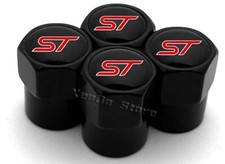 Ford ST tyre valve caps, Fiesta, Focus, Kuga, Mondeo, Mustang, Transit Black