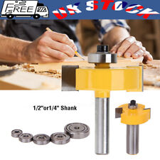 1/2inch 1/4inch Shank Rabbet Router Bit With 6 Bearings Set Wood Cutter Tools