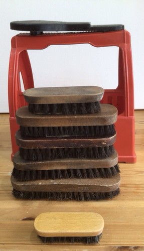 Vintage shoe polishing - shoe, brushes
